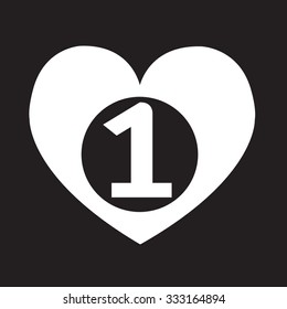number one heart icon