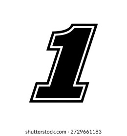 Number One icon. 1 symbol, decal, sticker.