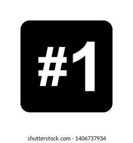 Number one icon in black and white style.  