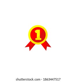 Number one icon. E-commerce and shopping icon. Simple, flat, color.
