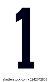 number one icon on white background