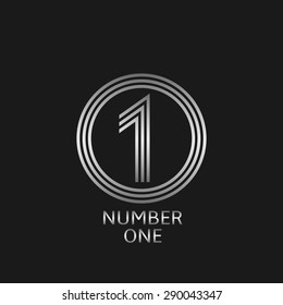 Number one icon. Silver first place award symbol for presentation ceremony