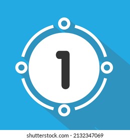 diseño vectorial de número uno