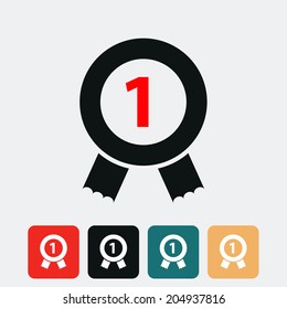 Number one icon. Vector illustration.