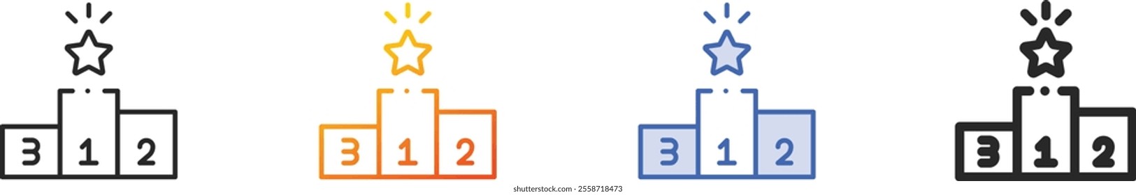 number one icon.Thin Linear, Gradient, Blue Stroke and bold Style Design Isolated On White Background