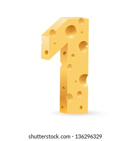 Number one. Illustration on white for design.