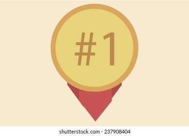 number one illustration, stamp or label over label background
