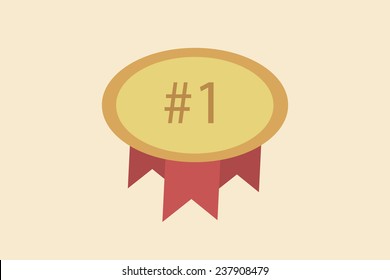 number one illustration, stamp or label over label background