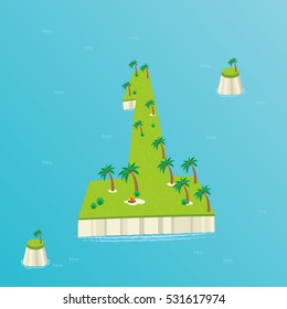 The number one island in the ocean. Nature clip art.