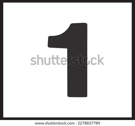 Number one  isolated on white background vector illustration. 1. first