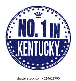 Number one in Kentucky grunge rubber stamp on white background, vector illustration