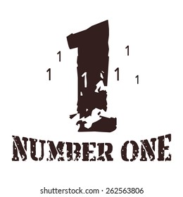 Number one label design ( grunge design  )