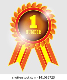 Number one label, vector illustration