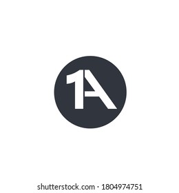 number one and A letter vector icon design template