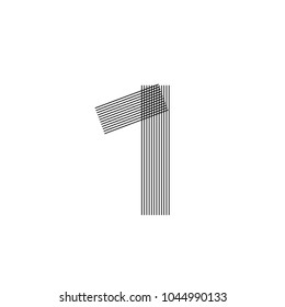 Number one line 1  logo icon design template elements 