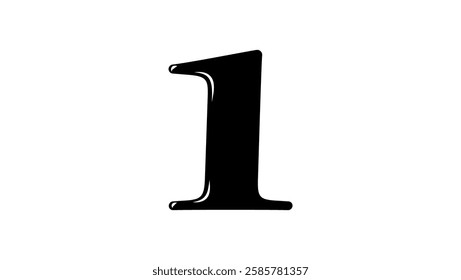 number one logo, black isolated silhouette