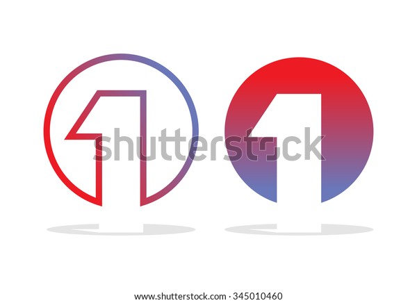 Number One Logo Figure 1 Emblem Stock Vector (Royalty Free) 345010460 ...