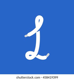Number one logo formed by shoe lace. Sport style vector for sportswear, club identity, labels or posters.