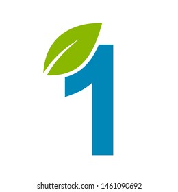 Number One Logo with Leaves