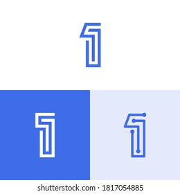 number one logo with letter s negative space