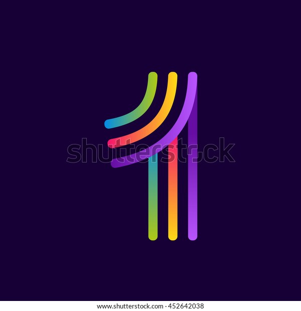 Number One Logo Neon Lines Vector Stock Vector (Royalty Free) 452642038