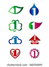 Number one logo set
