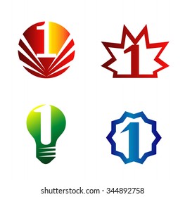 Number one logo set
