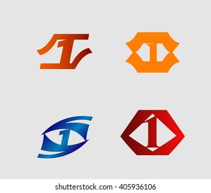 Number one logo set
