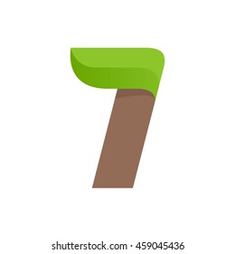 Number one logo with speed green leaves. Ecology vector design for banner, presentation, card, labels or posters.