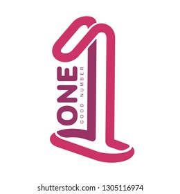 Plantilla de logotipo número uno aislada en fondo blanco.