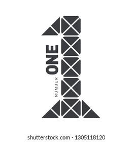 Number one logo template isolated on white background.