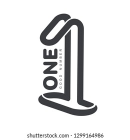 Number one logo templates. One color graphic number one logo templates, corporate identity, vector illustrations isolated on white background.