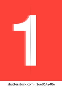 Ilustración de diseño vectorial del logotipo número uno en el fondo rojo