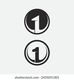 Logotipo número uno y diseño de número vectorial Imágenes de archivo Ilustración 