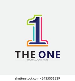 Number one logo and Vector Number design Stock Images Illustration 