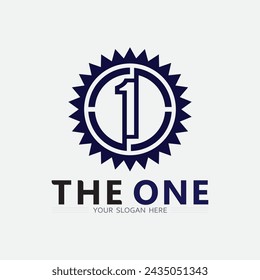 Nummer eins Logo und Vektor Nummer Design Stockbilder Illustration 