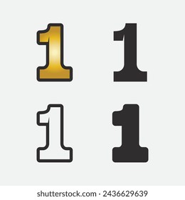 Logotipo número uno y diseño de número vectorial Imágenes de archivo Ilustración 