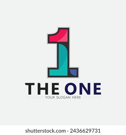 Number one logo and Vector Number design Stock Images Illustration 