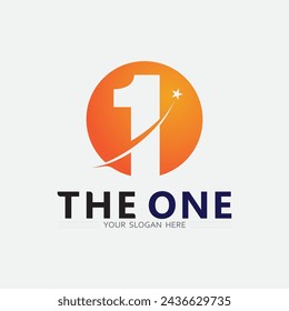 Number one logo and Vector Number design Stock Images Illustration 