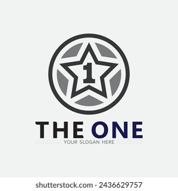 Number one logo and Vector Number design Stock Images Illustration 