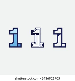 Logotipo número uno y diseño de número vectorial Imágenes de archivo Ilustración 