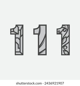 Number one logo and Vector Number design Stock Images Illustration 