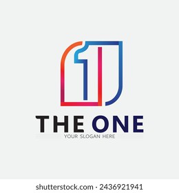 Number one logo and Vector Number design Stock Images Illustration 