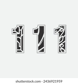 Number one logo and Vector Number design Stock Images Illustration 
