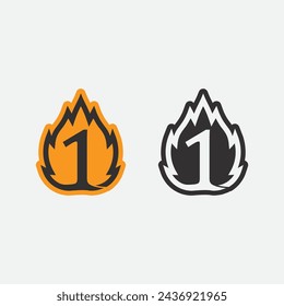 Nummer eins Logo und Vektor Nummer Design Stockbilder Illustration 