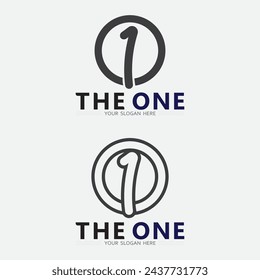 Number one logo and Vector Number design Stock Images Illustration 