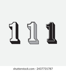 Number one logo and Vector Number design Stock Images Illustration  Adlı Stok Vektör