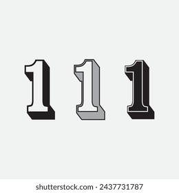 Number one logo and Vector Number design Stock Images Illustration  Imagem Vetorial Stock