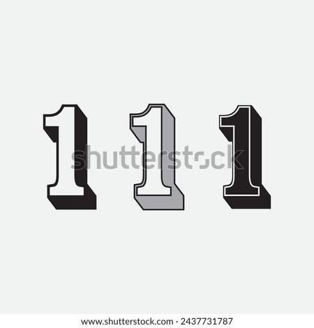 Number one logo and Vector Number design Stock Images Illustration 