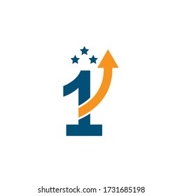 number one logo vector icon design template